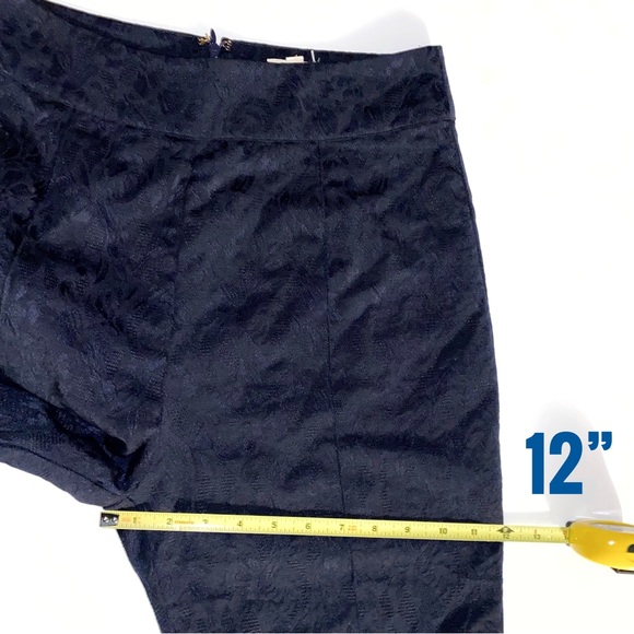 FOR LOVE & LEMONS navy blue jacquard floral print Luella Cigarette crop pants - Picture 12 of 12